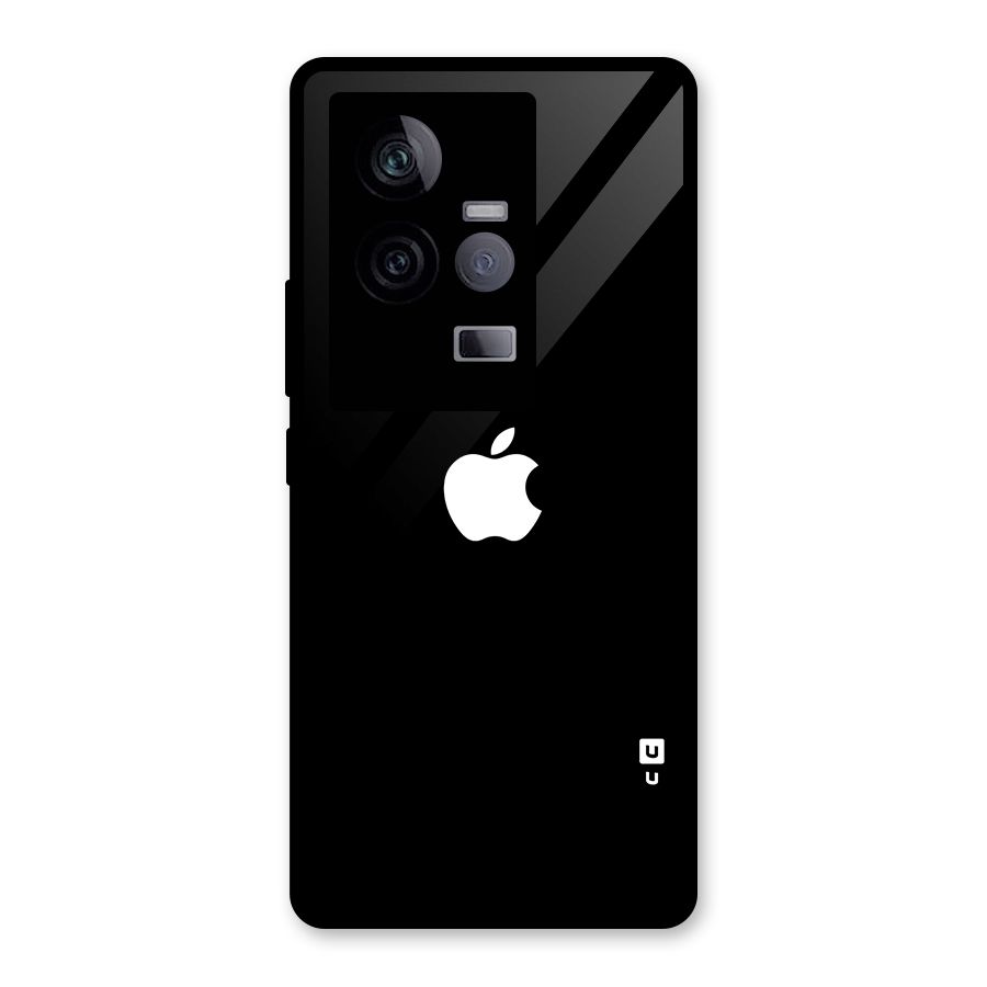 Jet Black Apple Special Glass Back Case for Vivo iQOO 11 5G