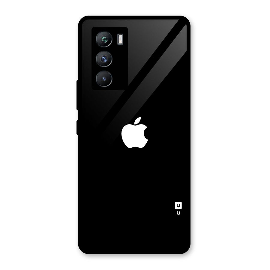 Jet Black Apple Special Glass Back Case for Vivo iQOO 9 SE