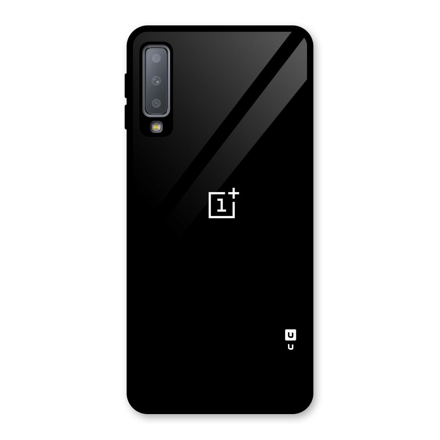 Jet Black OnePlus Special Glass Back Case for Galaxy A7 (2018)