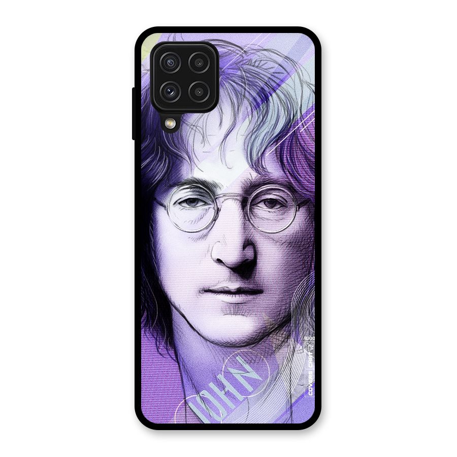 John Lennon Artwork Glass Back Case for Galaxy A22 4G