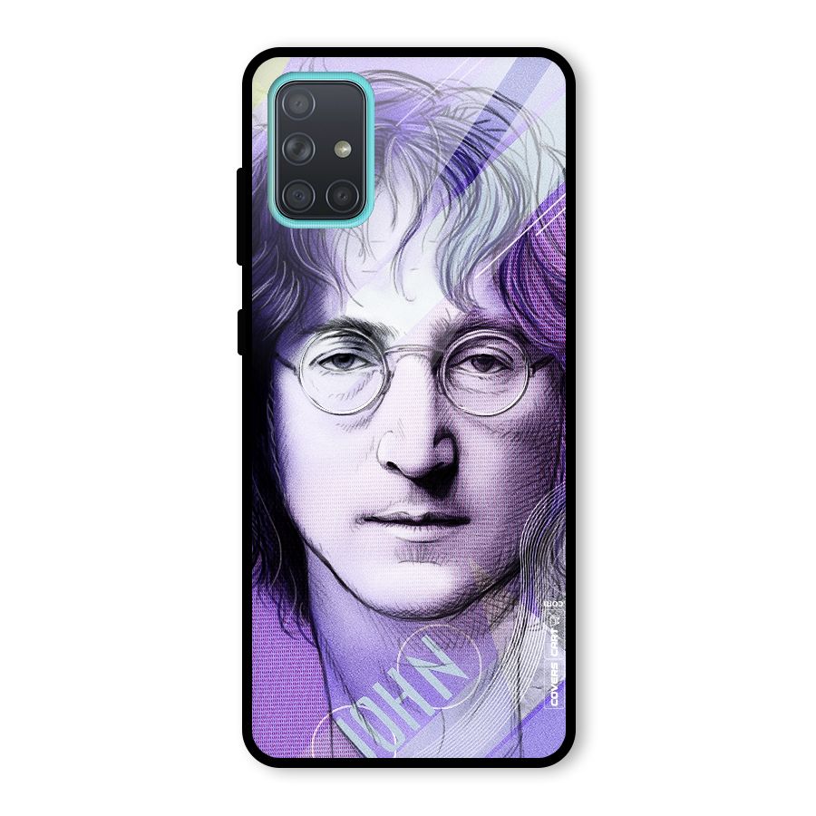 John Lennon Artwork Glass Back Case for Galaxy A71