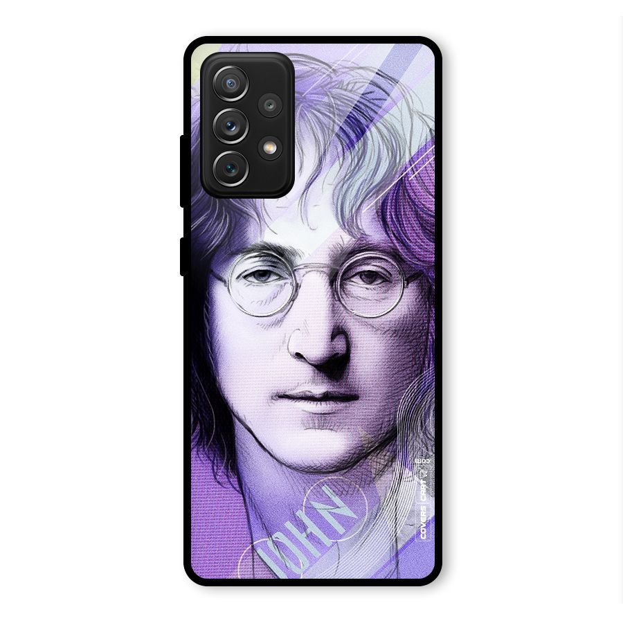 John Lennon Artwork Glass Back Case for Galaxy A72