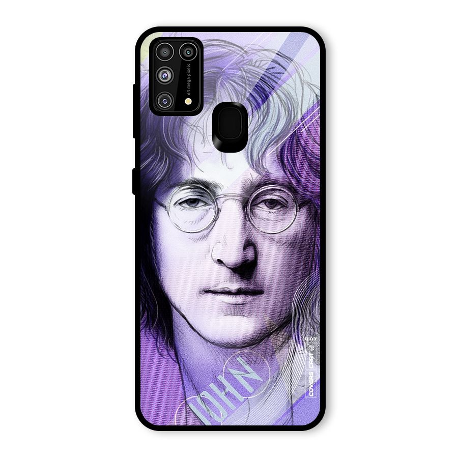 John Lennon Artwork Glass Back Case for Galaxy F41