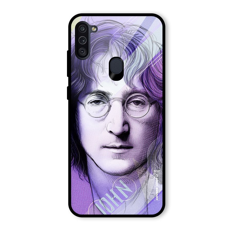 John Lennon Artwork Glass Back Case for Galaxy M11