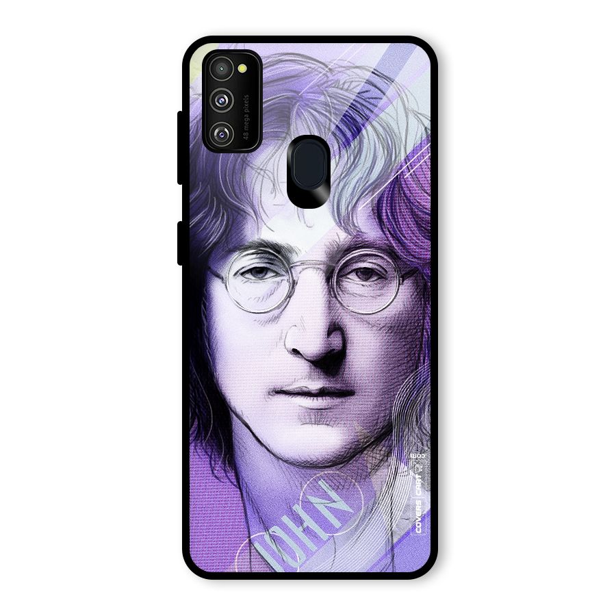 John Lennon Artwork Glass Back Case for Galaxy M30s