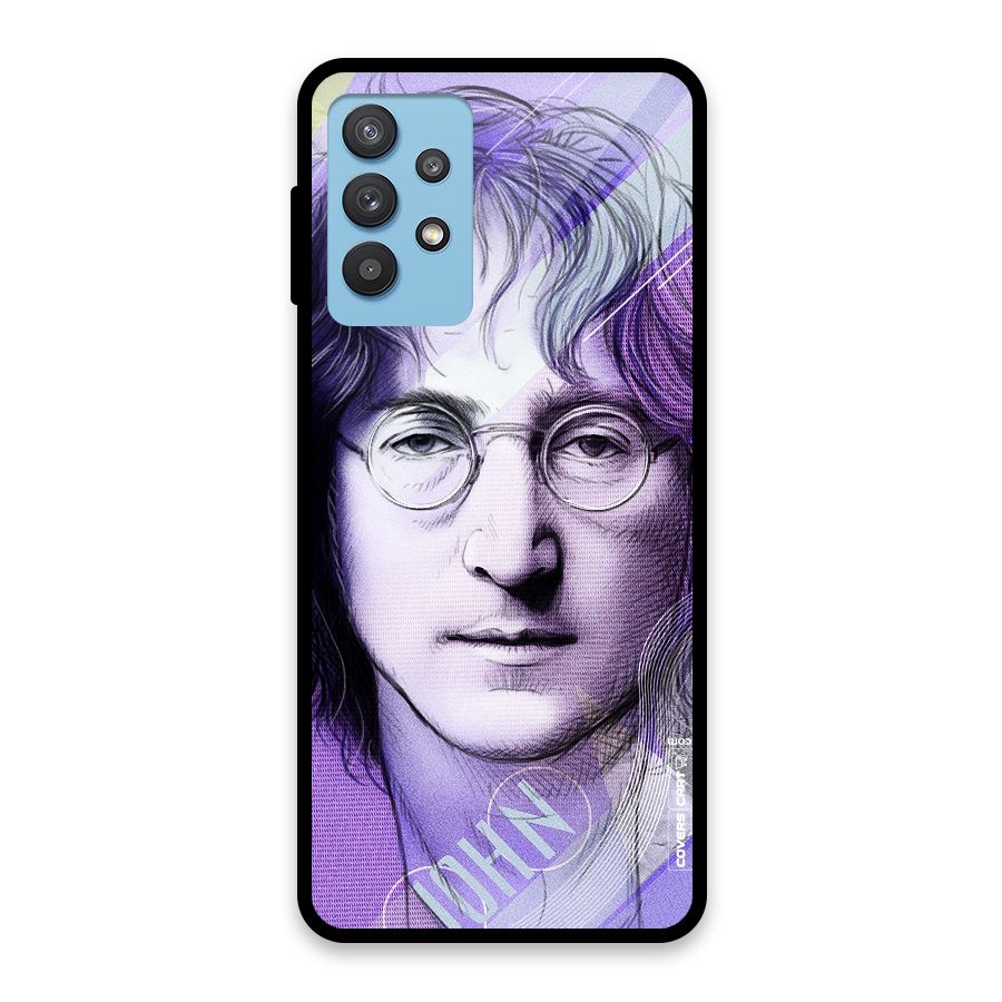 John Lennon Artwork Glass Back Case for Galaxy M32 5G