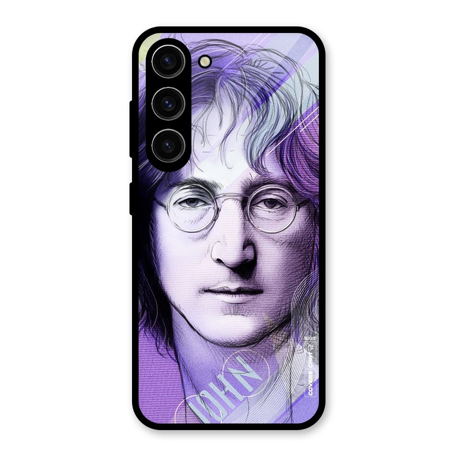 John Lennon Artwork Glass Back Case for Galaxy S23