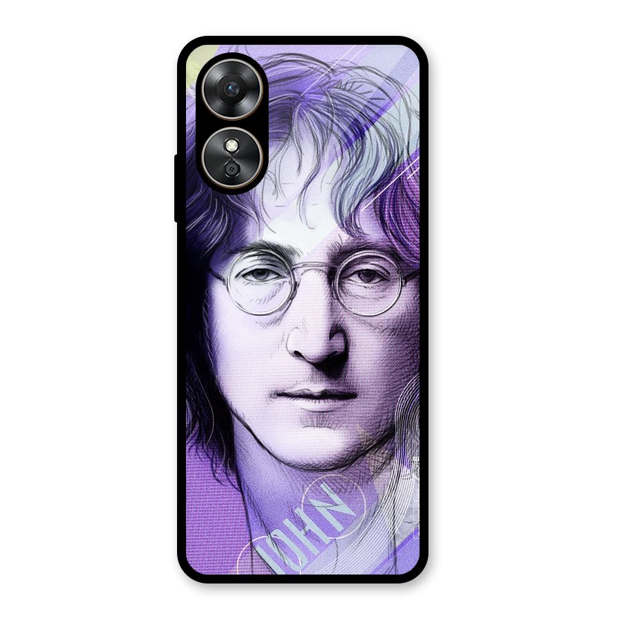 John Lennon Artwork Glass Back Case for Oppo A17