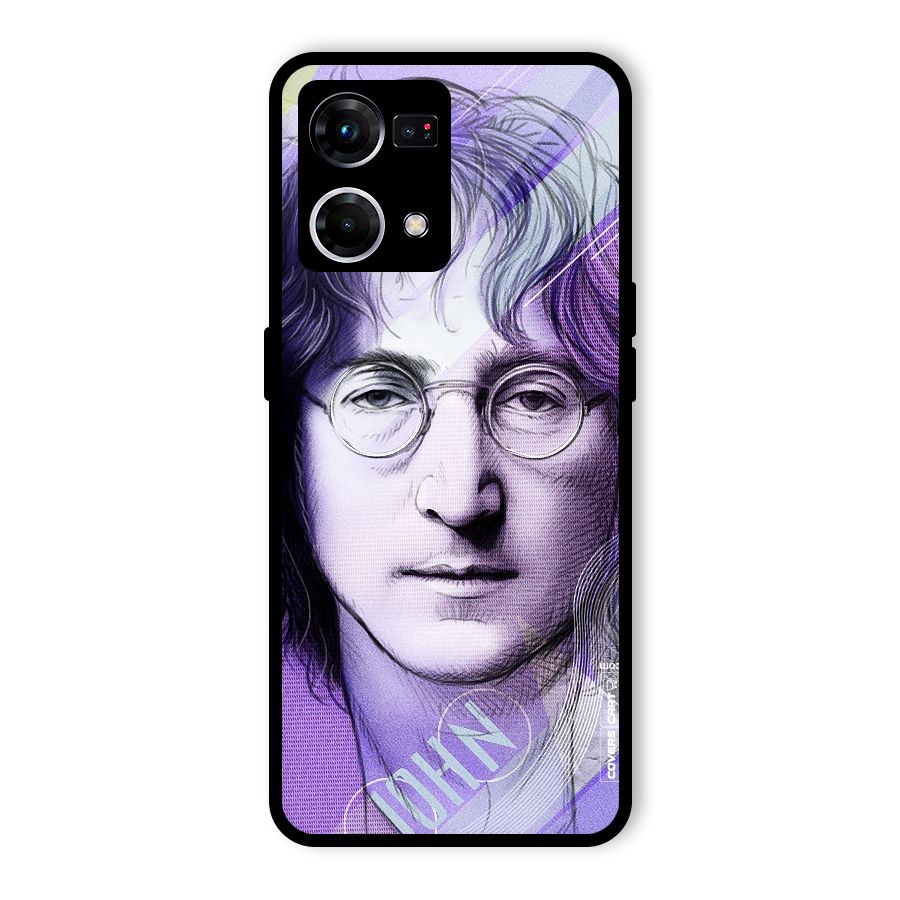 John Lennon Artwork Glass Back Case for Oppo F21 Pro 5G