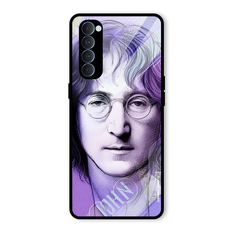 John Lennon Artwork Glass Back Case for Oppo Reno4 Pro