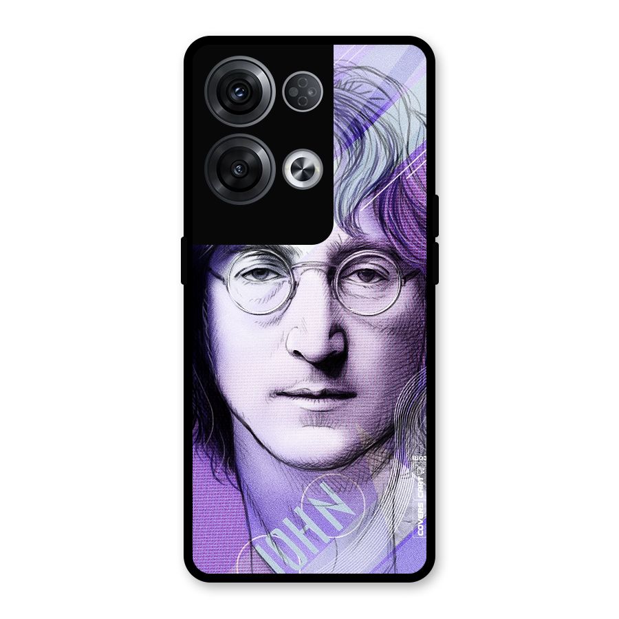 John Lennon Artwork Glass Back Case for Oppo Reno8 Pro 5G