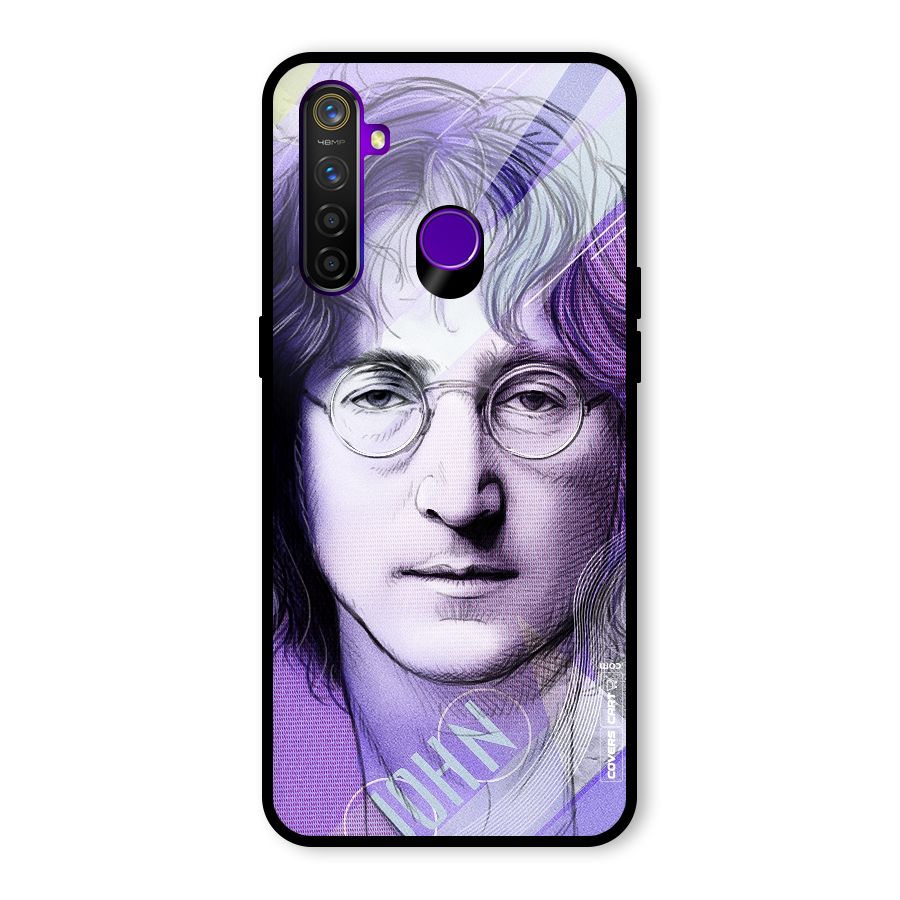 John Lennon Artwork Glass Back Case for Realme 5 Pro