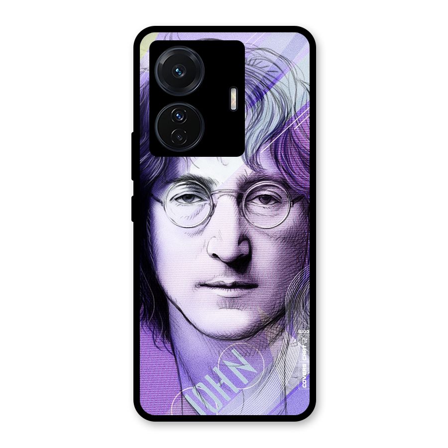 John Lennon Artwork Glass Back Case for Vivo T1 Pro