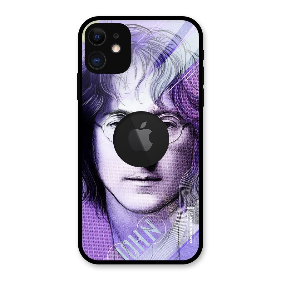 John Lennon Artwork Glass Back Case for iPhone 11 Logo Cut