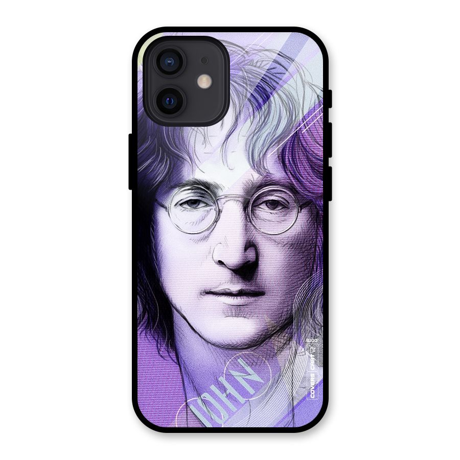 John Lennon Artwork Glass Back Case for iPhone 12