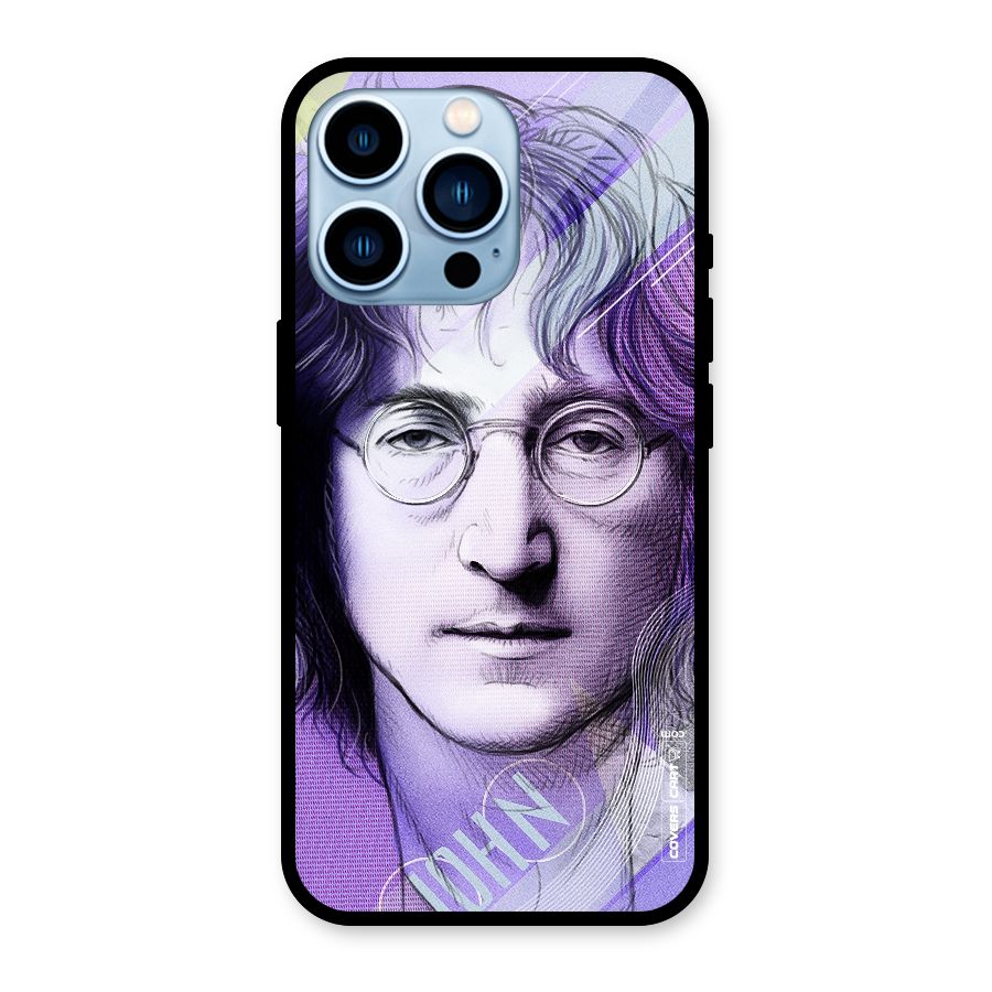 John Lennon Artwork Glass Back Case for iPhone 13 Pro