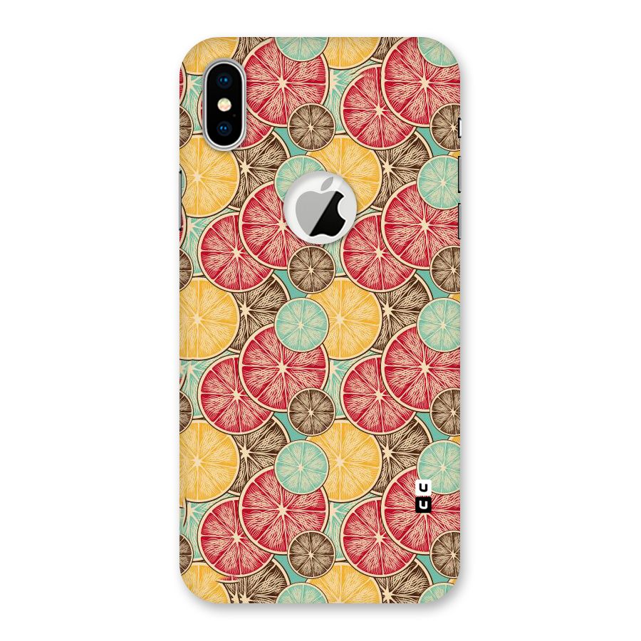 Juicy Pattern Back Case for iPhone X Logo Cut
