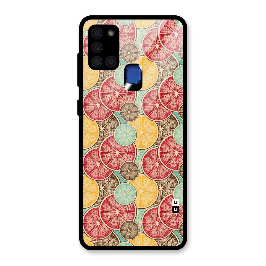 Juicy Pattern Glass Back Case for Galaxy A21s