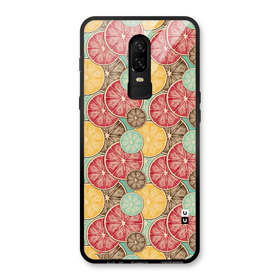 Juicy Pattern Glass Back Case for OnePlus 6
