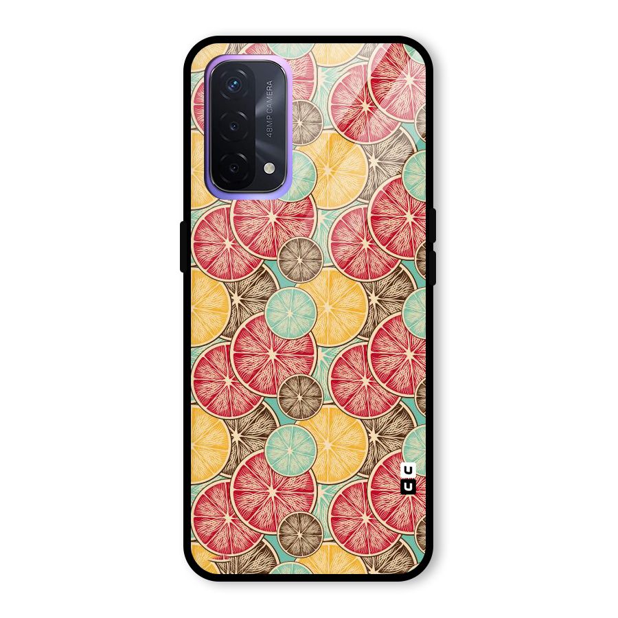 Juicy Pattern Glass Back Case for Oppo A74 5G