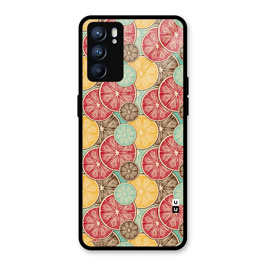Juicy Pattern Glass Back Case for Oppo Reno6 5G