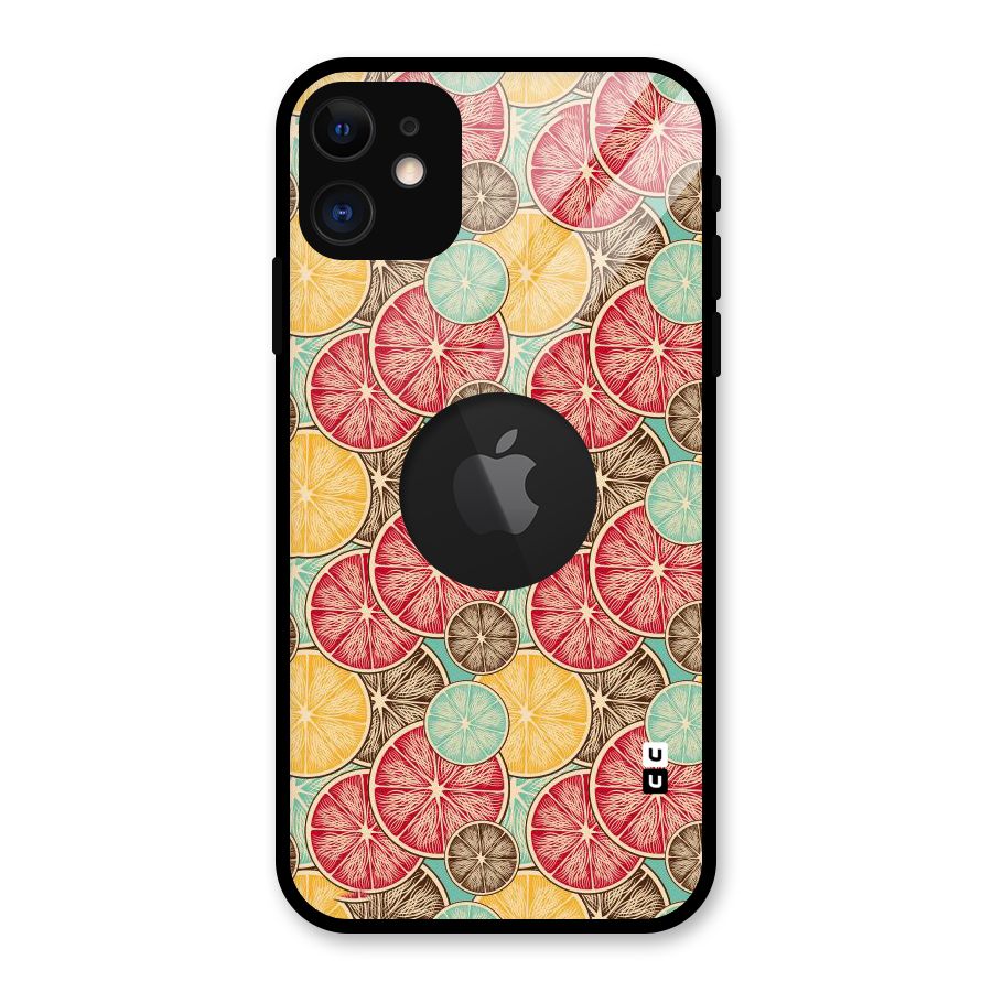 Juicy Pattern Glass Back Case for iPhone 11 Logo Cut