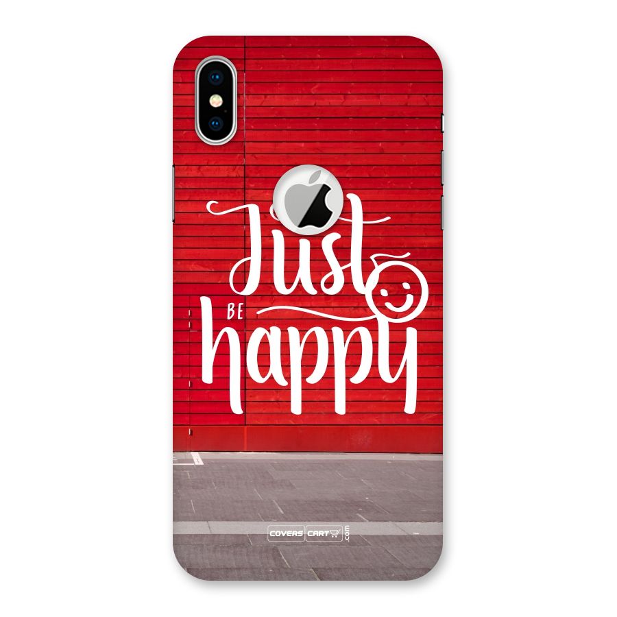 Just Be Happy Back Case for iPhone XS Logo Cut