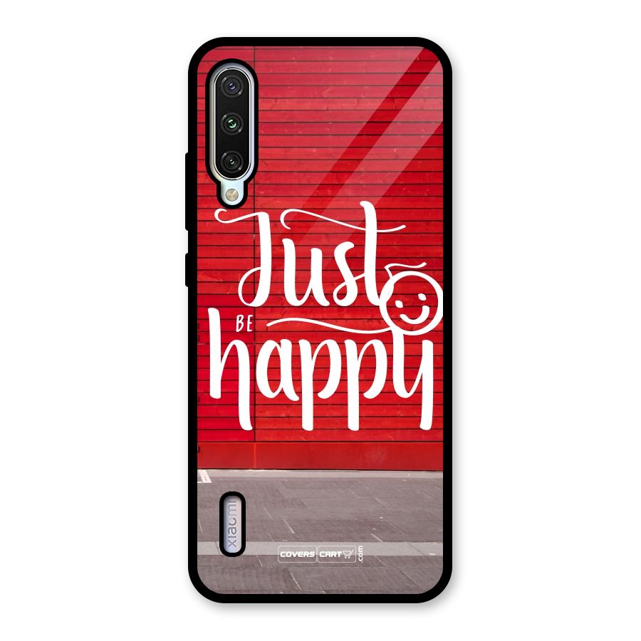 Just Be Happy Glass Back Case for Mi A3