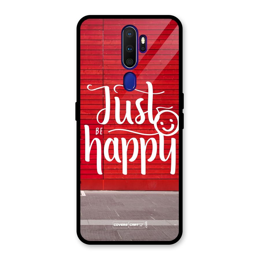 Just Be Happy Glass Back Case for Oppo A9 (2020)