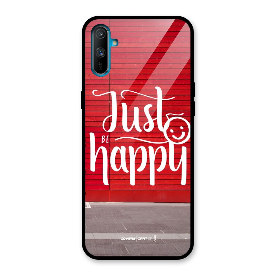 Just Be Happy Glass Back Case for Realme C3