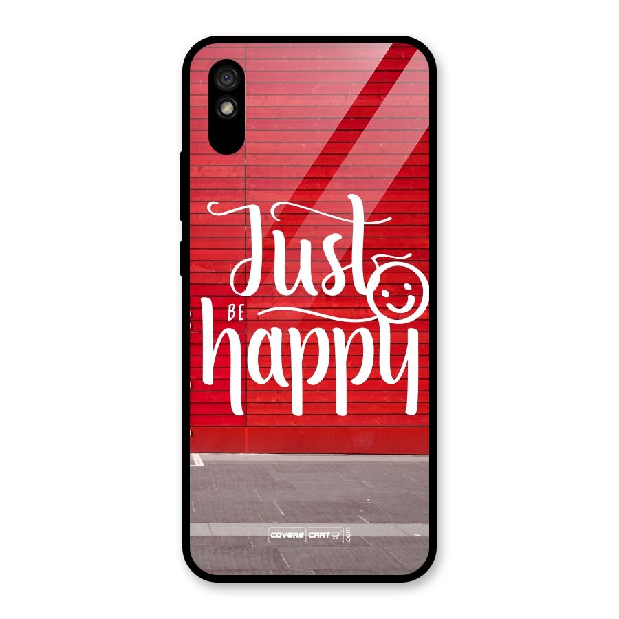 Just Be Happy Glass Back Case for Redmi 9i