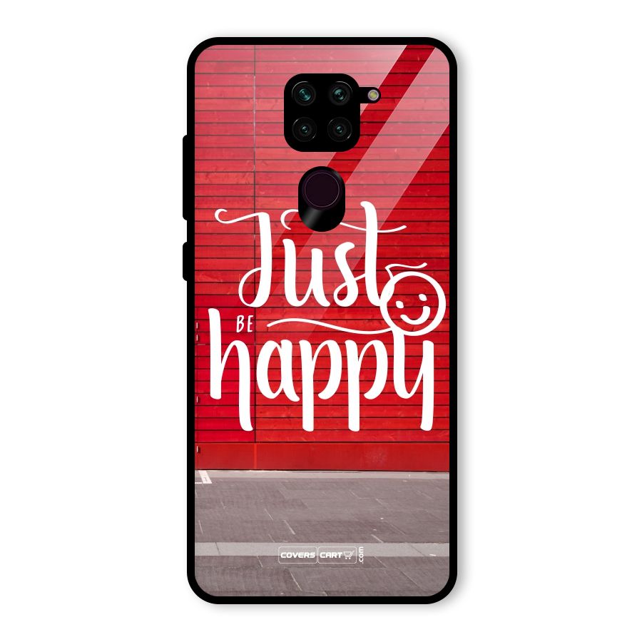 Just Be Happy Glass Back Case for Redmi Note 9