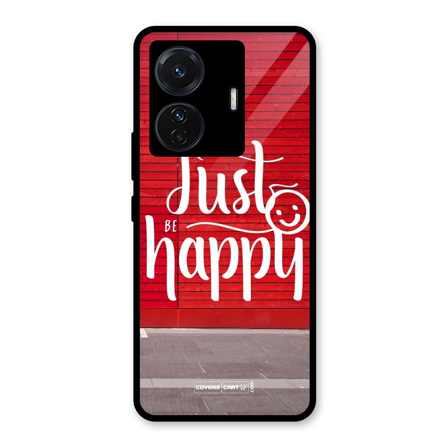 Just Be Happy Glass Back Case for Vivo T1 Pro
