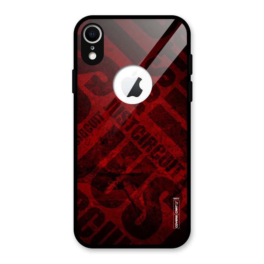 Just Circuit Glass Back Case for iPhone XR Logo Cut