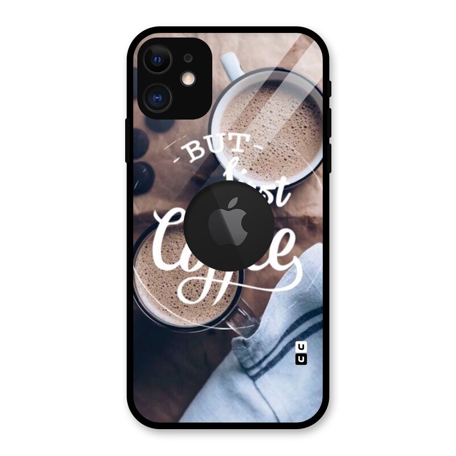 Just Coffee Glass Back Case for iPhone 11 Logo Cut
