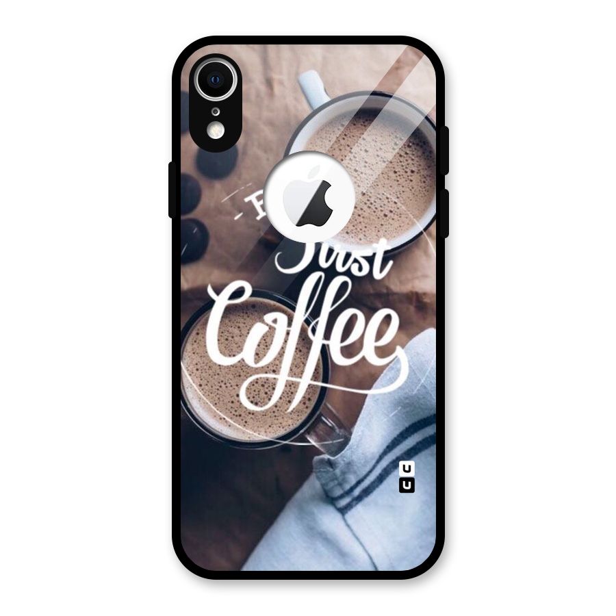 Just Coffee Glass Back Case for iPhone XR Logo Cut
