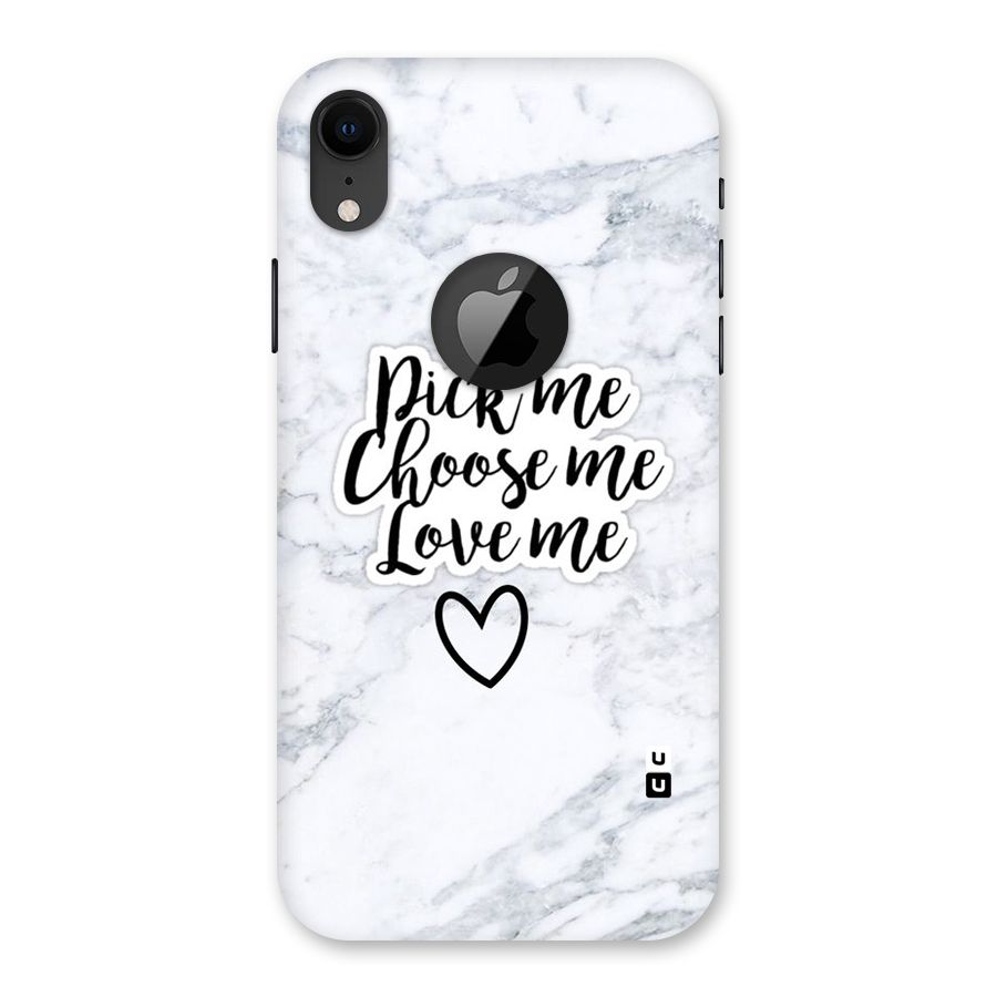 Just Me Back Case for iPhone XR Logo Cut