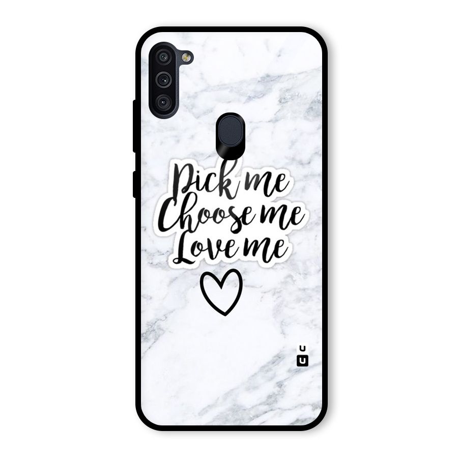 Just Me Glass Back Case for Galaxy M11