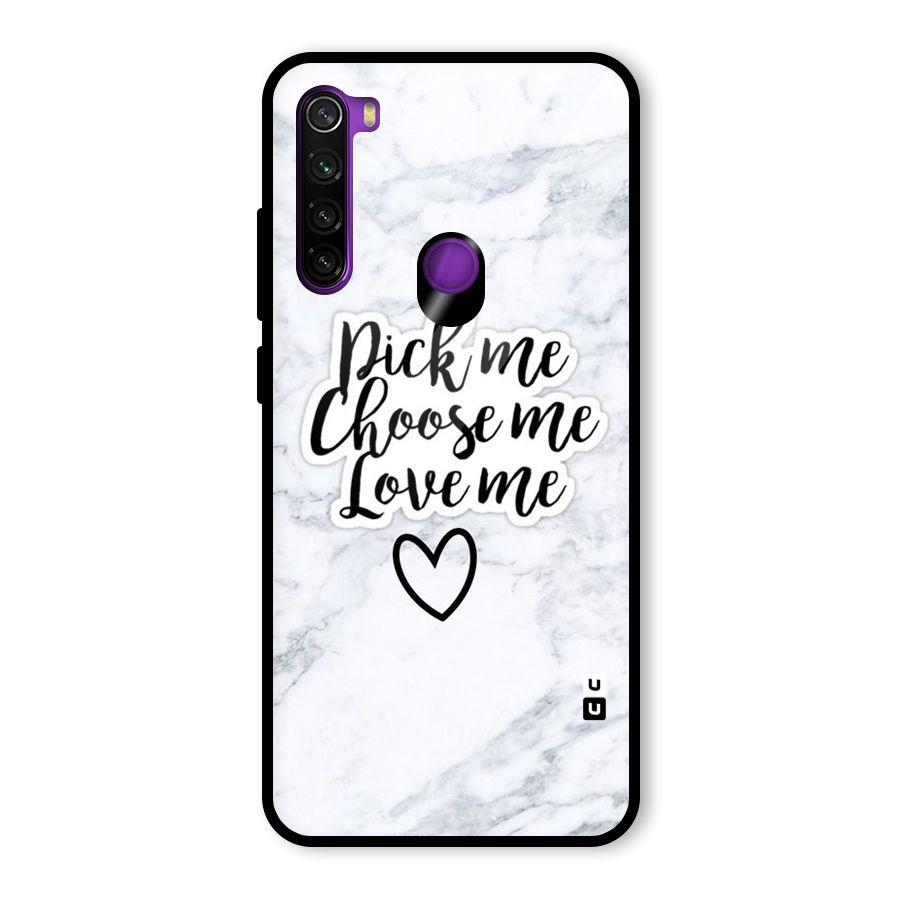 Just Me Glass Back Case for Redmi Note 8