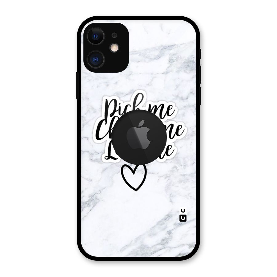 Just Me Glass Back Case for iPhone 11 Logo Cut