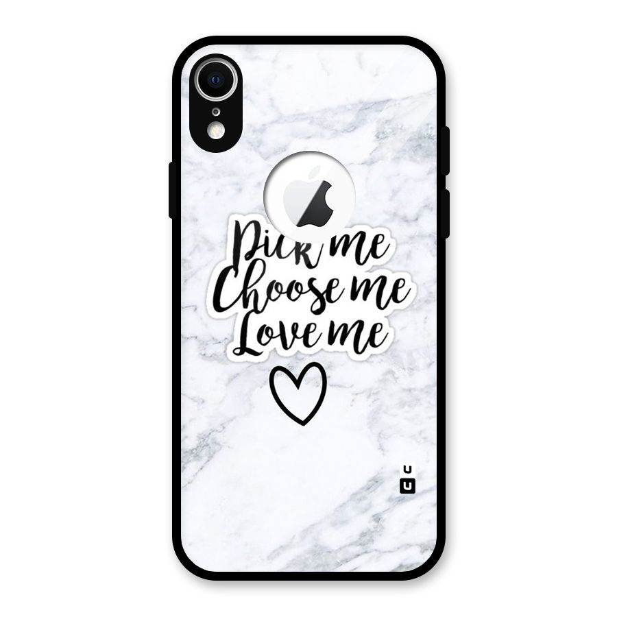 Just Me Glass Back Case for iPhone XR Logo Cut