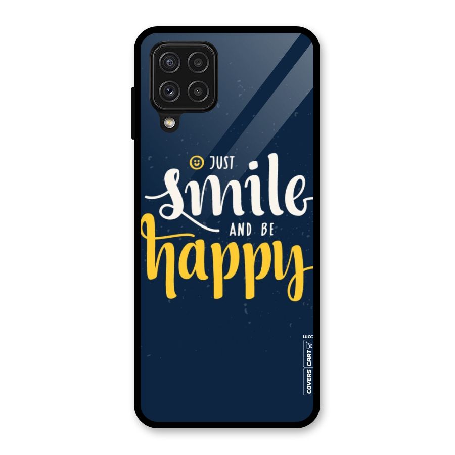 Just Smile Glass Back Case for Galaxy A22 4G