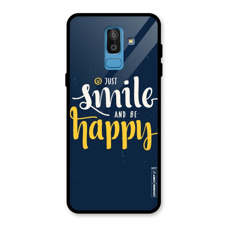 Just Smile Glass Back Case for Galaxy J8