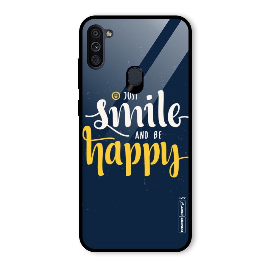 Just Smile Glass Back Case for Galaxy M11