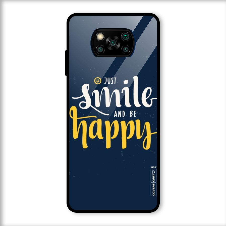 Just Smile Glass Back Case for Poco X3