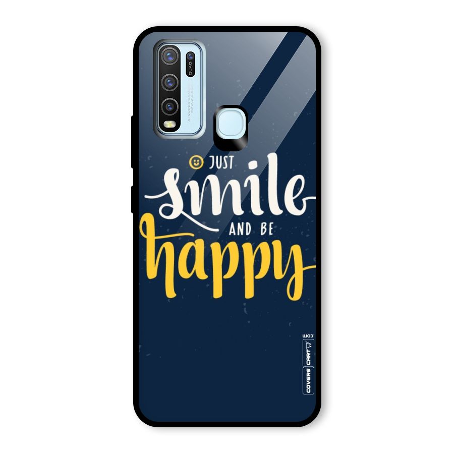 Just Smile Glass Back Case for Vivo Y30