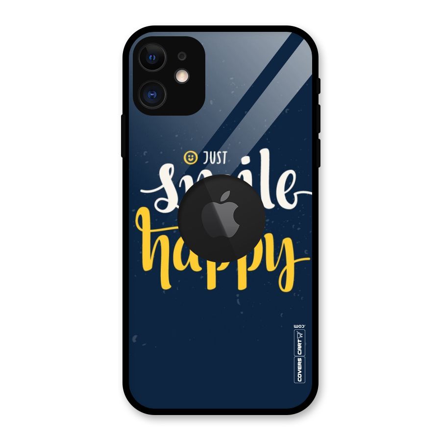 Just Smile Glass Back Case for iPhone 11 Logo Cut