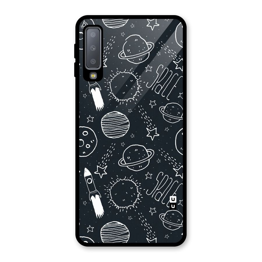 Just Space Things Glass Back Case for Galaxy A7 (2018)