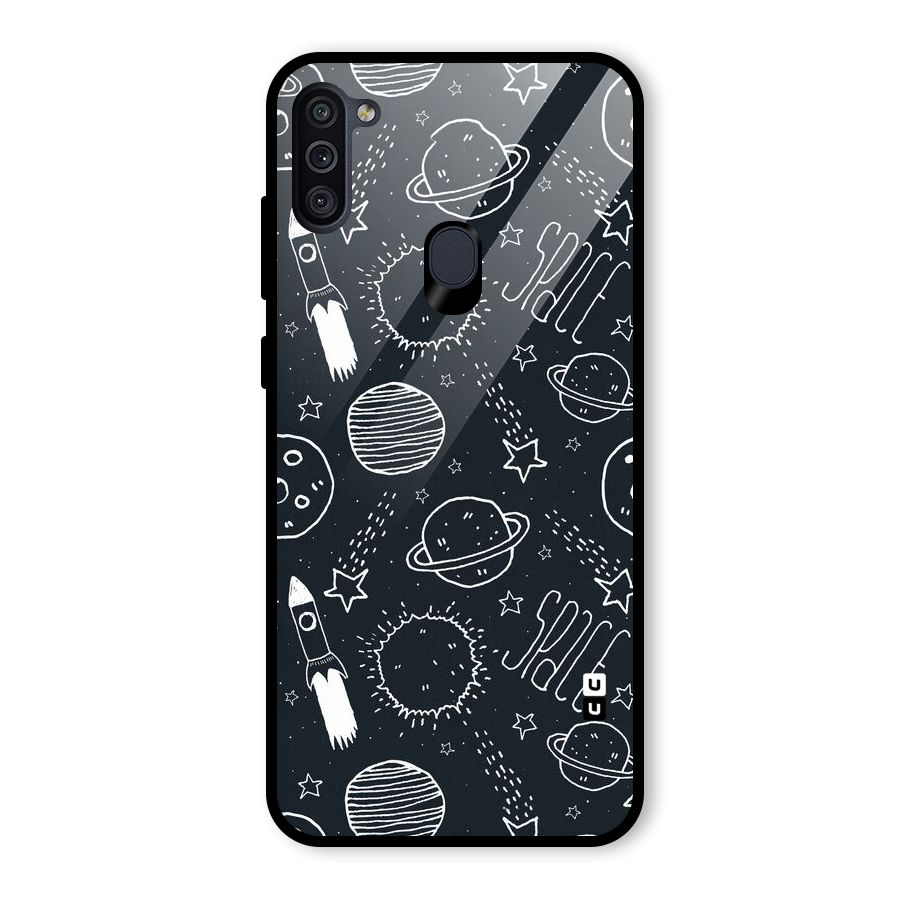 Just Space Things Glass Back Case for Galaxy M11