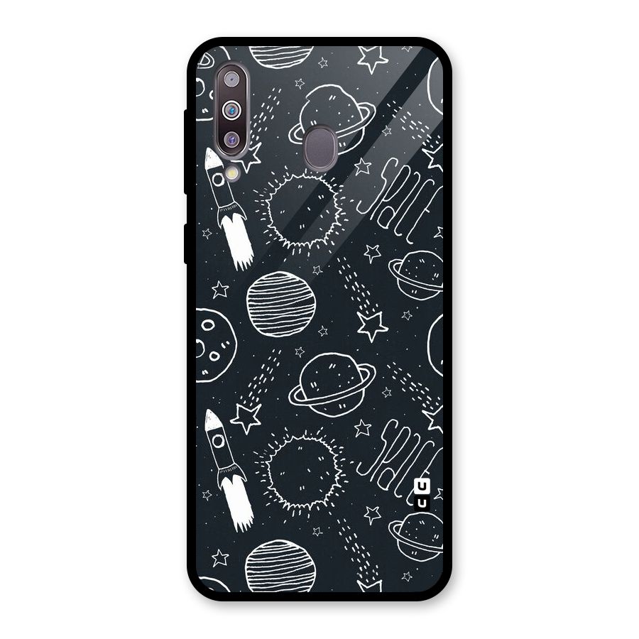 Just Space Things Glass Back Case for Galaxy M30
